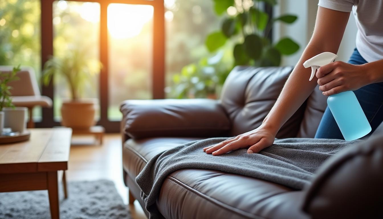 découvrez nos astuces simples et efficaces pour enlever une auréole sur un canapé en tissu, redonnez-lui son éclat et éliminez toute trace de tache facilement chez vous.